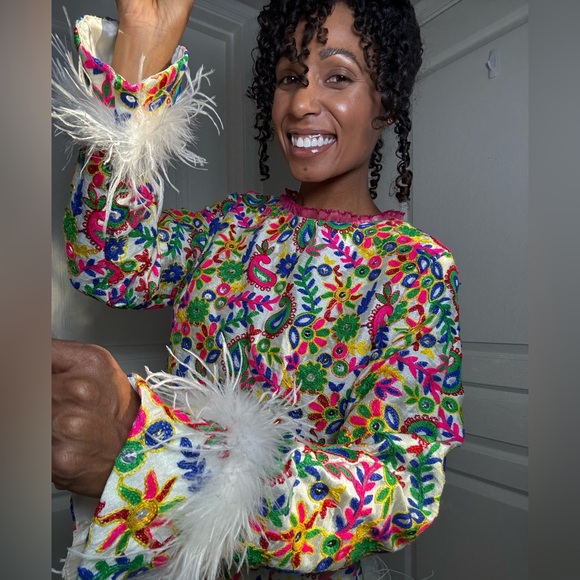 Vintage Long Sleeve Mirrored Mini Dress - Picture 4 of 17